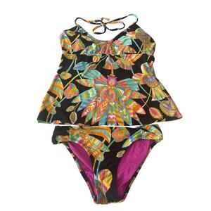 Trina Turk Takani Set 10 Top 6 Bottom Black Floral Style TT5W290 **READ